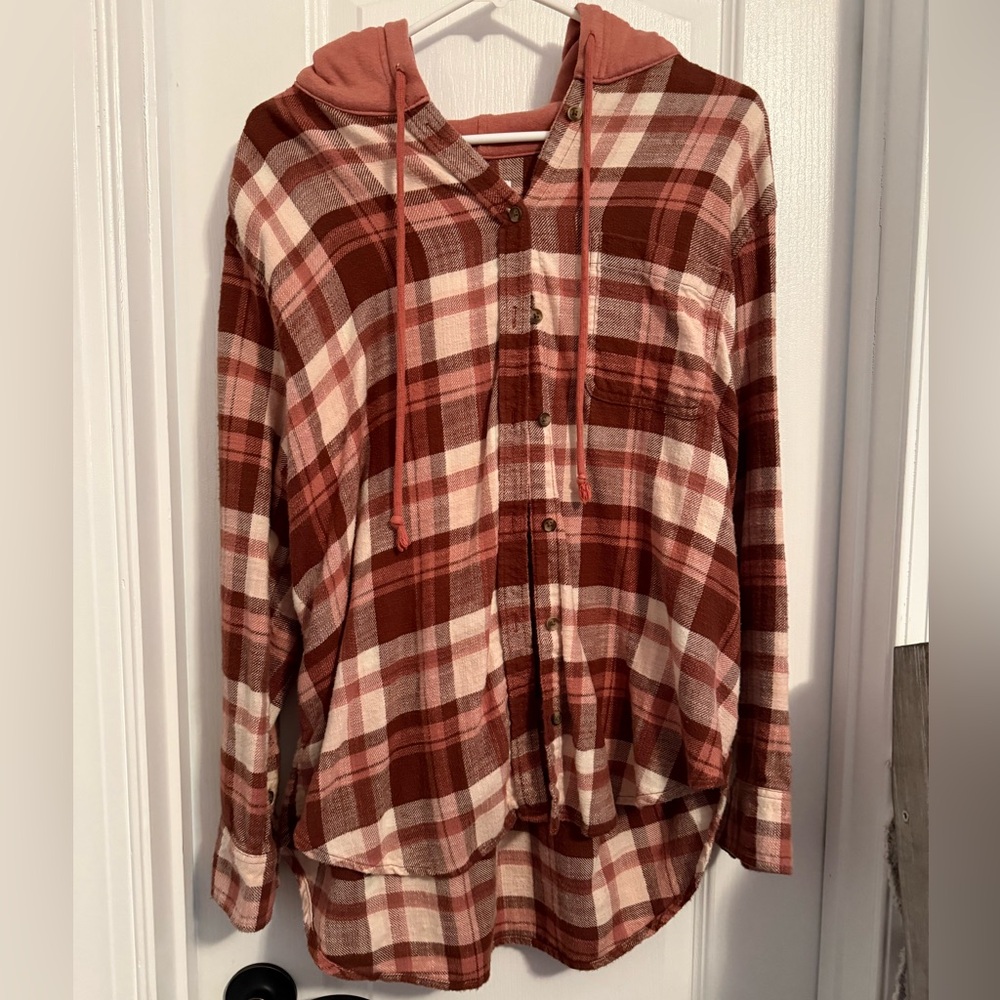 American Eagle Flannel Hoodie